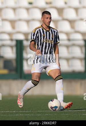 Vercelli, Italy, 13th August 2023. Alessandro Riccio of Juventus during the Pre Season Friendly match at Stadio Silvio Piola, Vercelli. Picture credit should read: Jonathan Moscrop / Sportimage Stock Photo