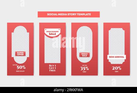 Set of trendy editable template for social network stories. Special friday sale promotion. Vertical banner or flyer templates design backgrounds for s Stock Vector