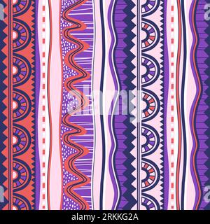 Hand drawn ethnic tribal in seamless pattern style. Stock Vector