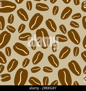 Brown coffee beans poster isolated on grey background. Stock Vector