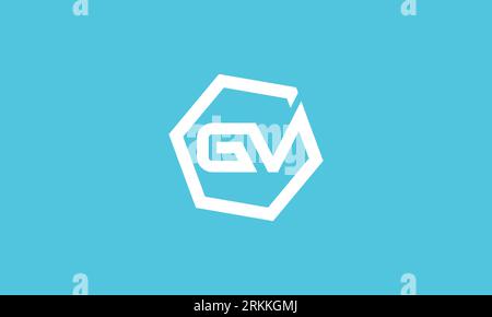 Minimal elegant monogram art logo. Outstanding professional trendy awesome artistic VG GV initial based Alphabet icon logo. Premium Business logo on f Stock Vector