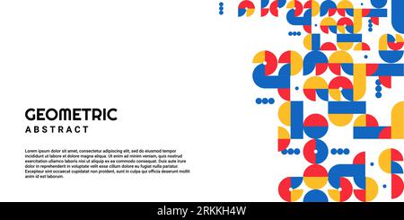 Abstract geometric mural colorful background in Bauhaus style. pattern design Stock Vector