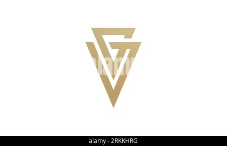 Minimal elegant monogram art logo. Outstanding professional trendy awesome artistic VG GV initial based Alphabet icon logo. Premium Business logo on f Stock Vector