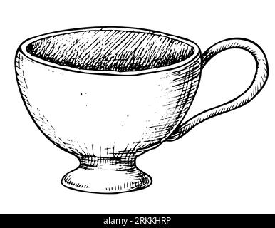Free Vectors | Cup and saucer with pen drawing tea