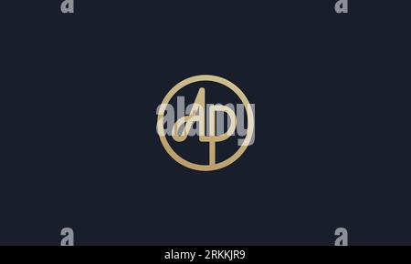 Creative Professional Trendy and Minimal Letter AP Logo Design in flat background Color, Initial Based Alphabet Icon Logo in Editable Vector Format Stock Vector