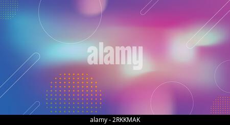 Pink and dark blue cyberpunk abstract background with gradient waves Stock Vector