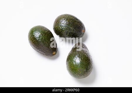 Has Avocados on a white background Stock Photo