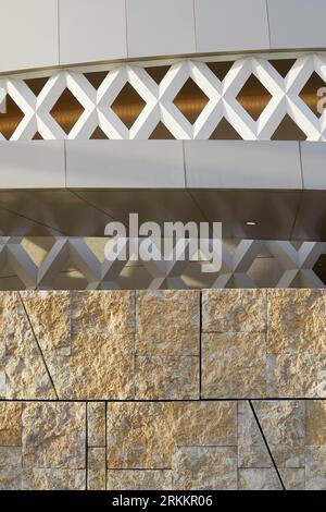 Facade detail. 360 Mall, Kuweit City, Kuwait. Architect: CRTKL, 2021. Stock Photo
