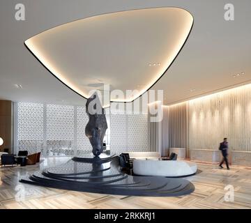 Sculpture in hotel reception. 360 Mall, Kuweit City, Kuwait. Architect: CRTKL, 2021. Stock Photo