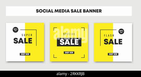 sale social media post design templates set with Fashion sale banner Stock Vector