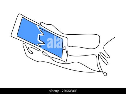 One continuous line drawing of pointing at graph on touchpad pc to analyzing chart of stock market. Business finance and investment concept. Vector mi Stock Vector
