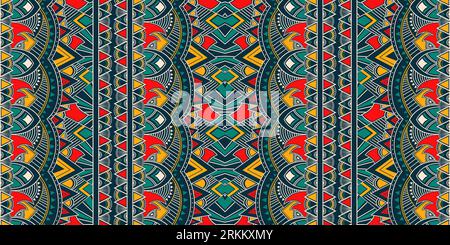 Tribal Ikat geometric folklore seamless pattern Stock Vector