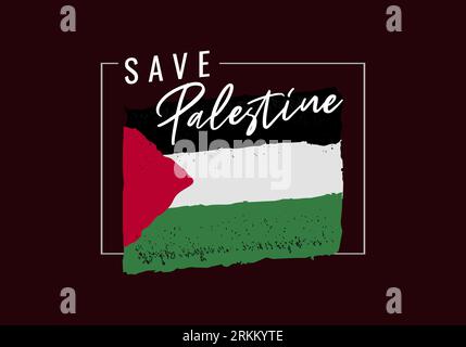Save Palestine vector illustration background. You don't need to be Muslim to stand up for Palestine, you just need to be human. Pray for Palestine po Stock Vector