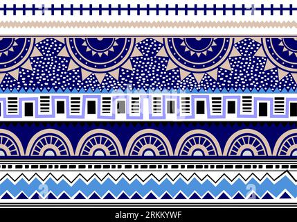 Vintage ethnic tribal pattern indian style with circle and square shapes Stock Vector