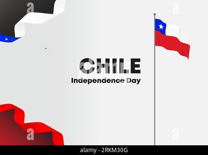 Chile independence day background banner poster for national celebration on September 18 th. Stock Vector