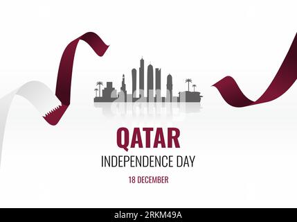 Qatar independence day background banner poster for celebration on November 18 th. Stock Vector