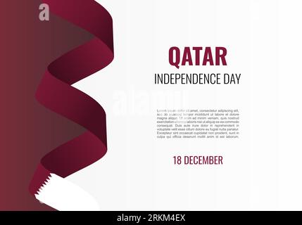 Qatar independence day background banner poster for celebration on November 18 th. Stock Vector