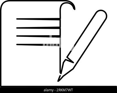 Last will and testament document on scroll outline icon. Holographic will, self-proved or notarial testament on scroll. Continuous one line drawing. V Stock Vector