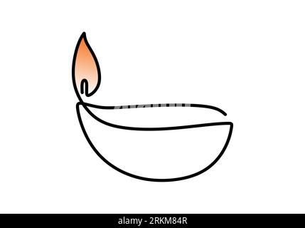 How to Draw a DIWALI CANDLE - YouTube