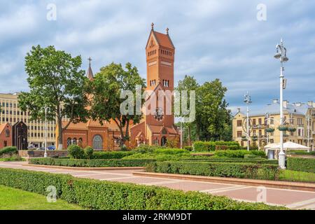 Church of Saints Simon and Helena - Minsk Red Church - Minsk, Belarus Stock Photo