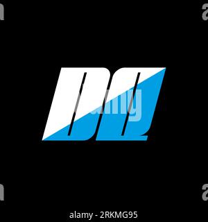 DQ letter logo design on black background. DQ creative initials letter logo concept. dq icon design. DQ white and blue letter icon design on black bac Stock Vector