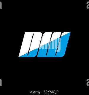 DW letter logo design on black background. DW creative initials letter logo concept. dw icon design. DW white and blue letter icon design on black bac Stock Vector