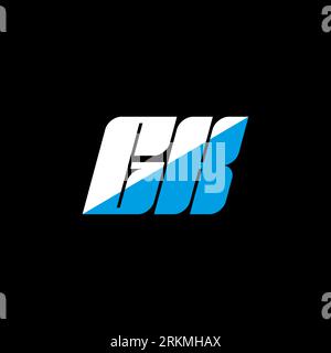GK letter logo design on black background. GK creative initials letter logo concept. gk icon design. GK white and blue letter icon design on black bac Stock Vector