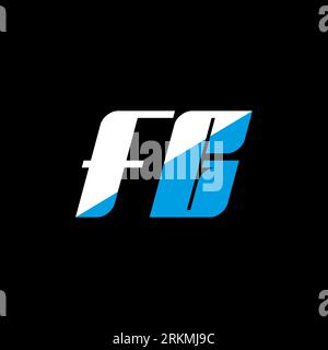 FG letter logo design on black background. FG creative initials letter logo concept. fg icon design. FG white and blue letter icon design on black bac Stock Vector