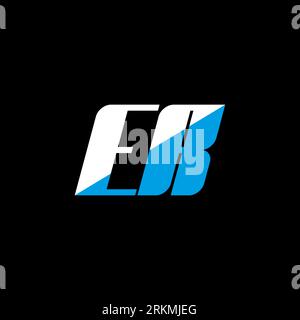 ER letter logo design on black background. ER creative initials letter logo concept. er icon design. ER white and blue letter icon design on black bac Stock Vector