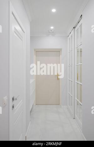 Entrance door inside an apartment building in a modern interior Stock Photo