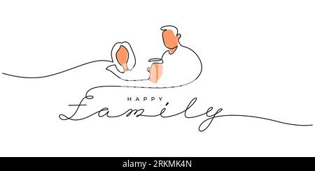 One continuous line of Dad word. Thin Line Illustration vector concept ...