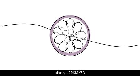 Continuous one single line of rainbow succulent plant isolated on white background. Stock Vector