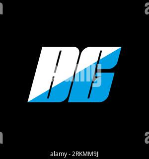 BG letter logo design on black background. BG creative initials letter logo concept. bg icon design. BG white and blue letter icon design on black bac Stock Vector