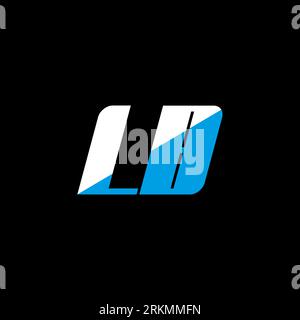 LB letter logo design on black background. LB creative initials letter logo concept. LB icon design. LB white and blue letter icon design on black bac Stock Vector