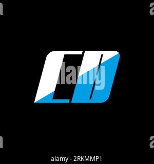 CB letter logo design on black background. CB creative initials letter logo concept. cb icon design. CB white and blue letter icon design on black bac Stock Vector