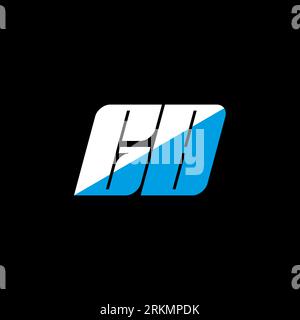 GB letter logo design on black background. GB creative initials letter logo concept. gb icon design. GB white and blue letter icon design on black bac Stock Vector