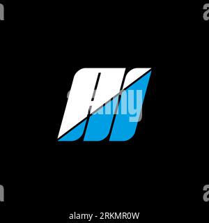 AI letter logo design on black background. AI creative initials letter logo concept. ai icon design. AI white and blue letter icon design on black bac Stock Vector