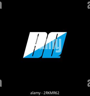 BQ letter logo design on black background. BQ creative initials letter logo concept. bq icon design. BQ white and blue letter icon design on black bac Stock Vector