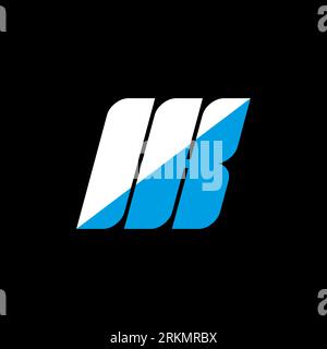 IK letter logo design on black background. IK creative initials letter logo concept. ik icon design. IK white and blue letter icon design on black bac Stock Vector
