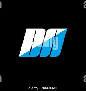 BA letter logo design on black background. BA creative initials letter logo concept. ba icon design. BA white and blue letter icon design on black bac Stock Vector