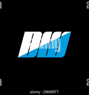 BW letter logo design on black background. BW creative initials letter logo concept. bw icon design. BW white and blue letter icon design on black bac Stock Vector
