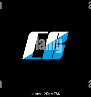 CG letter logo design on black background. CG creative initials letter logo concept. cg icon design. CG white and blue letter icon design on black bac Stock Vector