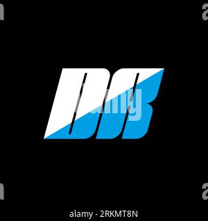 DR letter logo design on black background. DR creative initials letter logo concept. dr icon design. DR white and blue letter icon design on black bac Stock Vector