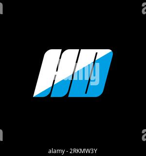 HD letter logo design on black background. HD creative initials letter logo concept. hd icon design. HD white and blue letter icon design on black bac Stock Vector