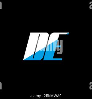 EE letter logo design on black background. EE creative initials letter logo concept. ee icon design. EE white and blue letter icon design on black bac Stock Vector