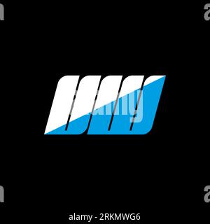 UW letter logo design on black background. UW creative initials letter logo concept. UW icon design. UW white and blue letter icon design on black bac Stock Vector