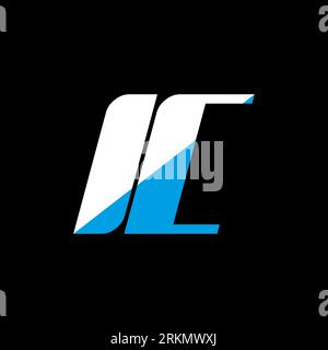 IC letter logo design on black background. IC creative initials letter logo concept. ic icon design. IC white and blue letter icon design on black bac Stock Vector
