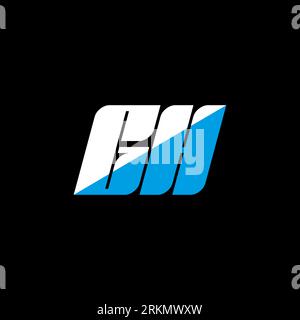 GH letter logo design on black background. GH creative initials letter logo concept. gh icon design. GH white and blue letter icon design on black bac Stock Vector
