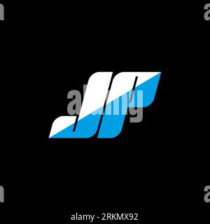 JP letter logo design on black background. JP creative initials letter ...