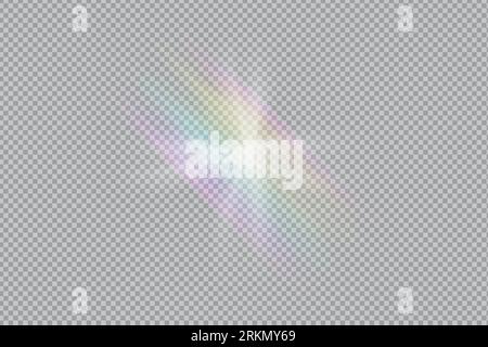 prism rainbow light. Overlay light effect.Stock vector illustration in realistic style. Stock Vector